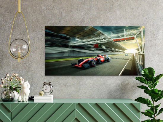 Artaza Peinture sur Toile Voiture de Formule 1 à l' Finish en Rouge - 60x30 - Photo sur Toile - Impression sur Toile