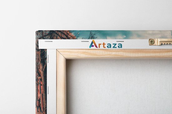 Artaza Toile Peinture Canal à Groningue - 40x20 - Klein - Photo sur Toile - Impression sur Toile