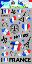 stickers Frankrijk 20 x 10 cm grijs 28 stuks
