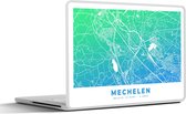 Laptop sticker - 10.1 inch - Stadskaart - Mechelen - Blauw - België - 25x18cm - Laptopstickers - Laptop skin - Cover