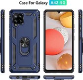 Hoesje Samsung Galaxy A42 - Blauw - Met magneet en standaard - Hard case - Shockproof