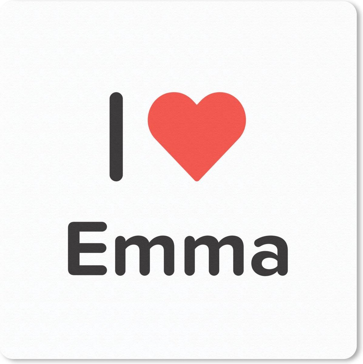 Muismat 30x30 cm - Mousepad I love - Emma - Meisje - Muismatten