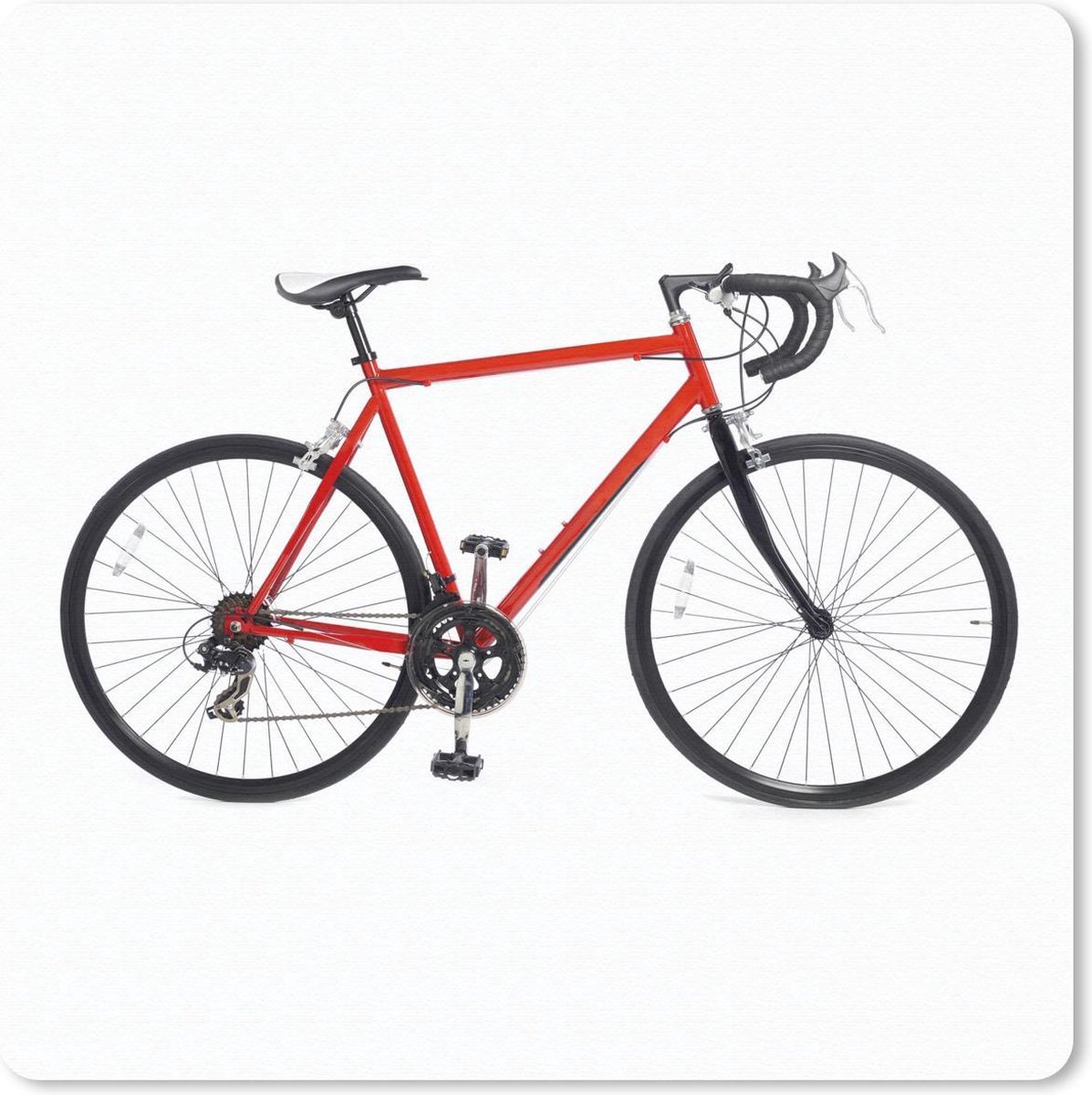 Muismat 30x30 cm - Mousepad Fiets - Rood - Wit - Racefiets - Muismatten