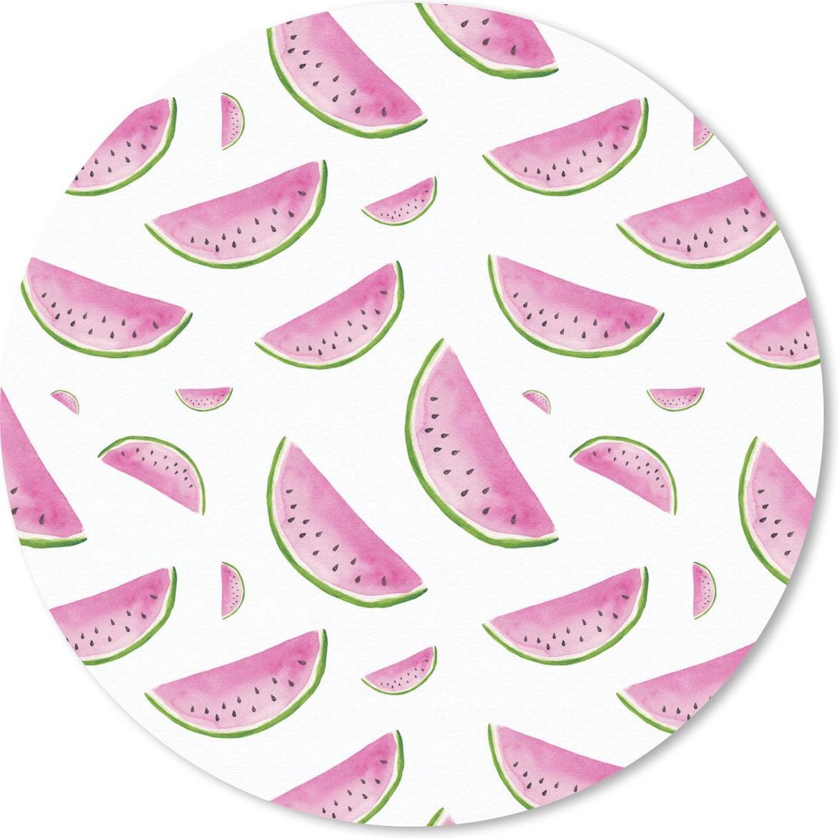 Muismat rond 40x40 cm - Mousepad Watermeloen - Aquarelverf - Design - Ronde muismatten