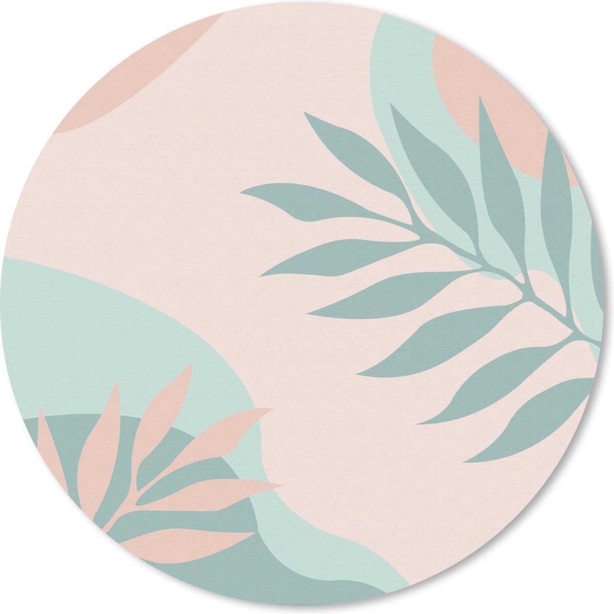 Muismat rond 30x30 cm - Mousepad Zomer - Bladeren - Tropisch - Ronde muismatten