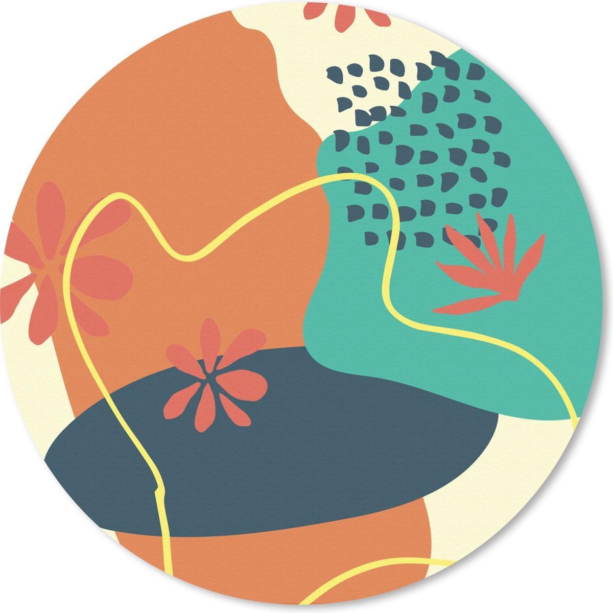 Muismat rond 20x20 cm - Mousepad Zomer - Vormen - Pastel - Ronde muismatten