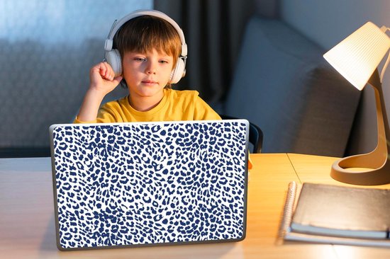 Autocollant pour ordinateur portable - 14 pouces - Imprimé animal - Blauw - Panthère - 32x5x23x5cm - Autocollants pour ordinateur portable - Peau pour ordinateur portable - Couverture