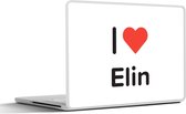 Laptop sticker - 17.3 inch - I love - Elin - Meisje - 40x30cm - Laptopstickers - Laptop skin - Cover