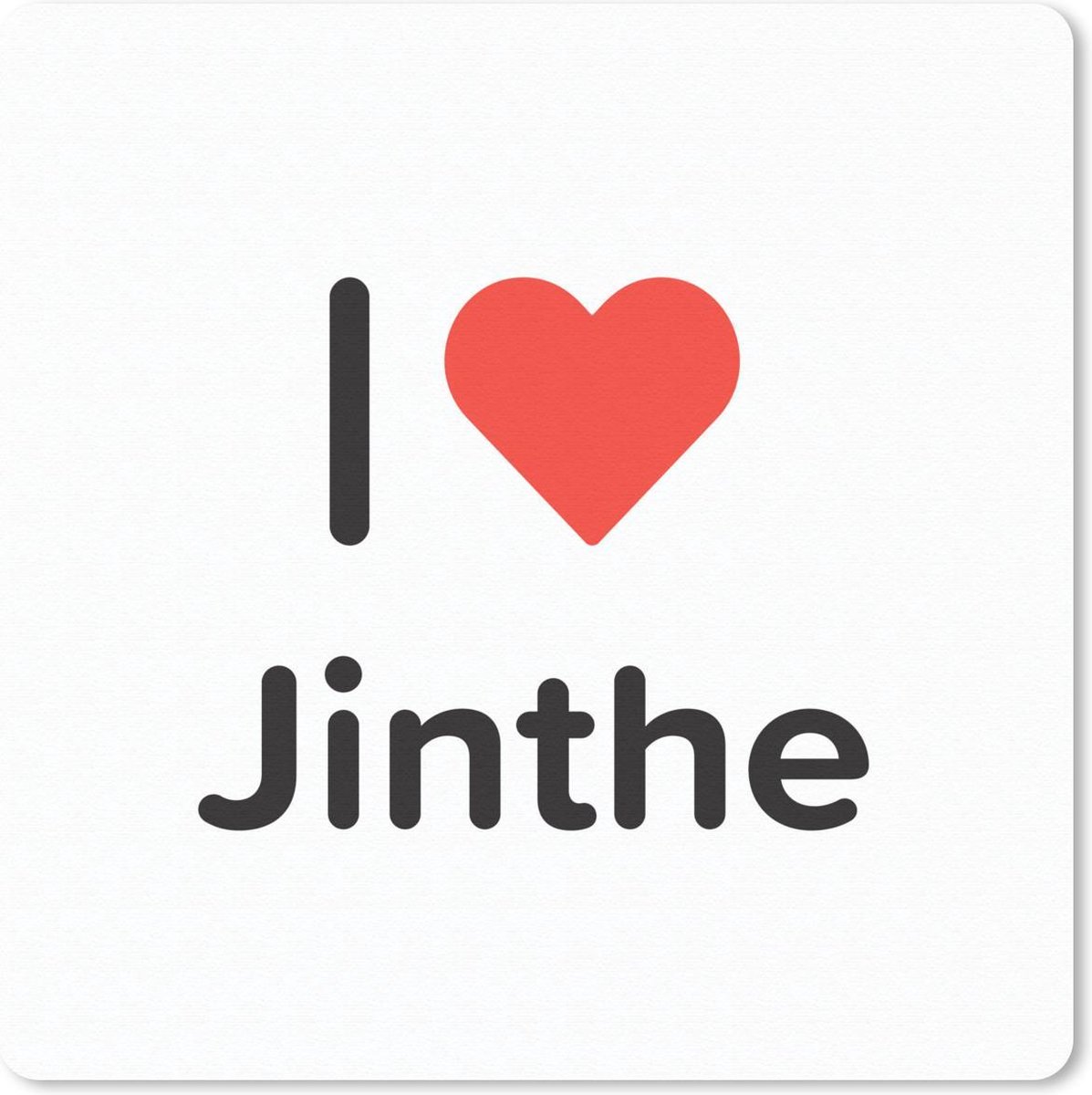 Muismat 20x20 cm - Mousepad I love - Jinthe - Meisje - Muismatten