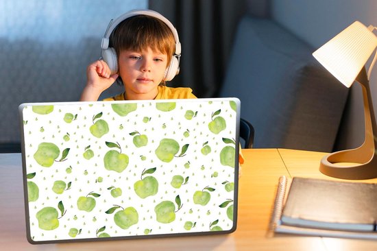 Autocollant pour ordinateur portable - 15,6 pouces - Pommes - Vert - Motifs - 36 x 27,5 cm - Autocollants pour ordinateur portable - Protection pour ordinateur portable