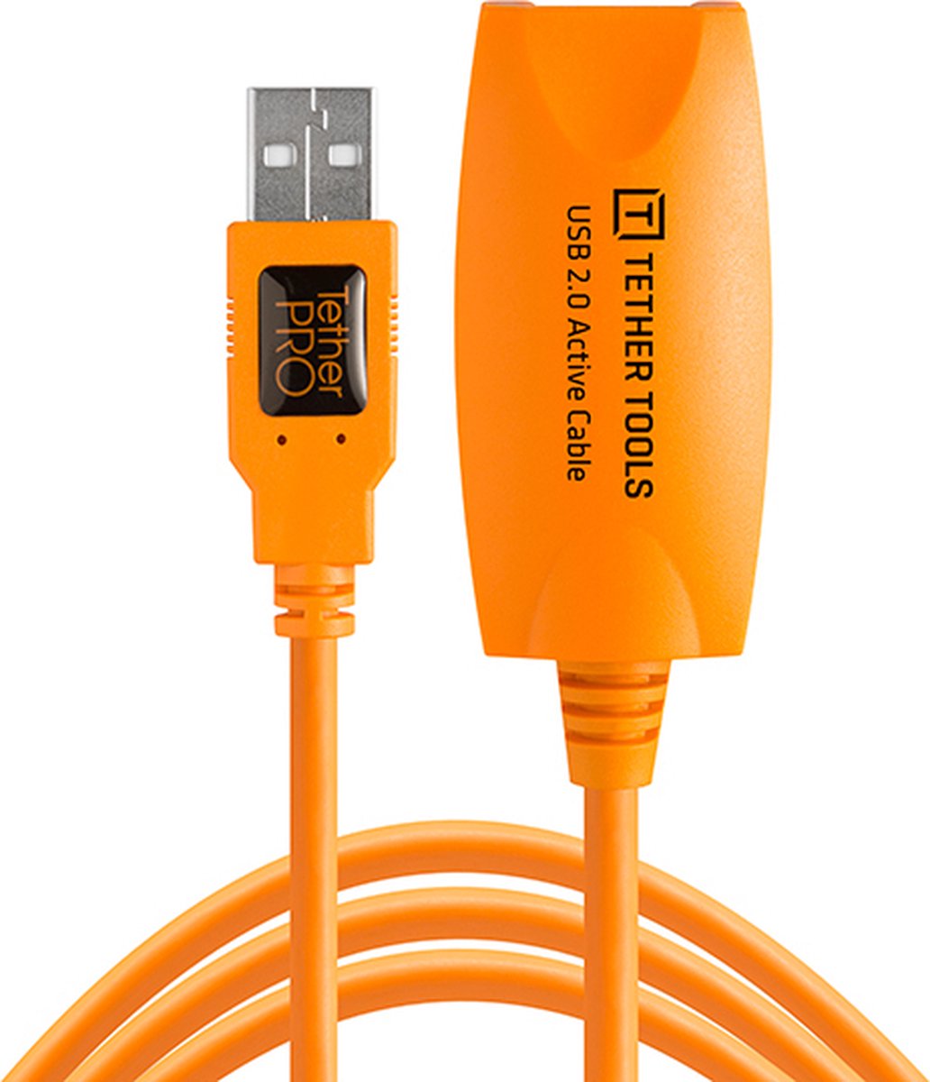 Tether Tools TetherPro USB 2.0 Active Extension Cable 4.8 meter Oranje
