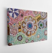 Canvas schilderij - Close up Art Wall Mosaic,Marble, Stone Textured of Public Temple at North of Thailand -     1153932367 - 40*30 Horizontal