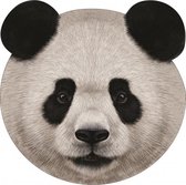 knuffelkussen Panda junior 39 cm microvezel wit/zwart