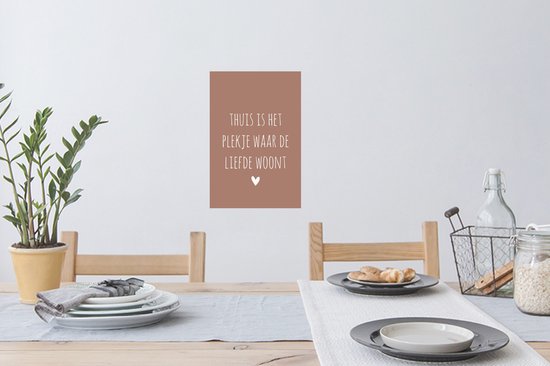 Stickers muraux - Proverbes - La maison est l'endroit où vit l'amour - Citations - 20x30 cm - Feuille adhésive