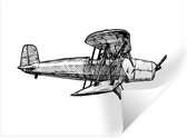 Muurstickers - Sticker Folie - Vintage vliegtuig - 40x30 cm - Plakfolie - Muurstickers Kinderkamer - Zelfklevend Behang - Zelfklevend behangpapier - Stickerfolie