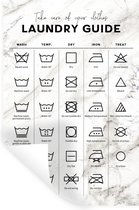 Stickers Stickers muraux - Symboles de lavage - Instructions de lavage - Marbre - 20x30 cm - Feuille adhésive