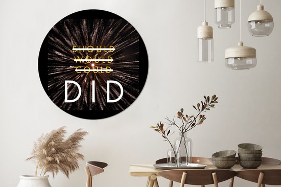 Texte de motivation sur un fond recouvert de feux d'artifice Sticker papier peint cercle mural ⌀ 140 cm / cercle papier peint / cercle mural / cercle vivant - autocollant & découpe ronde