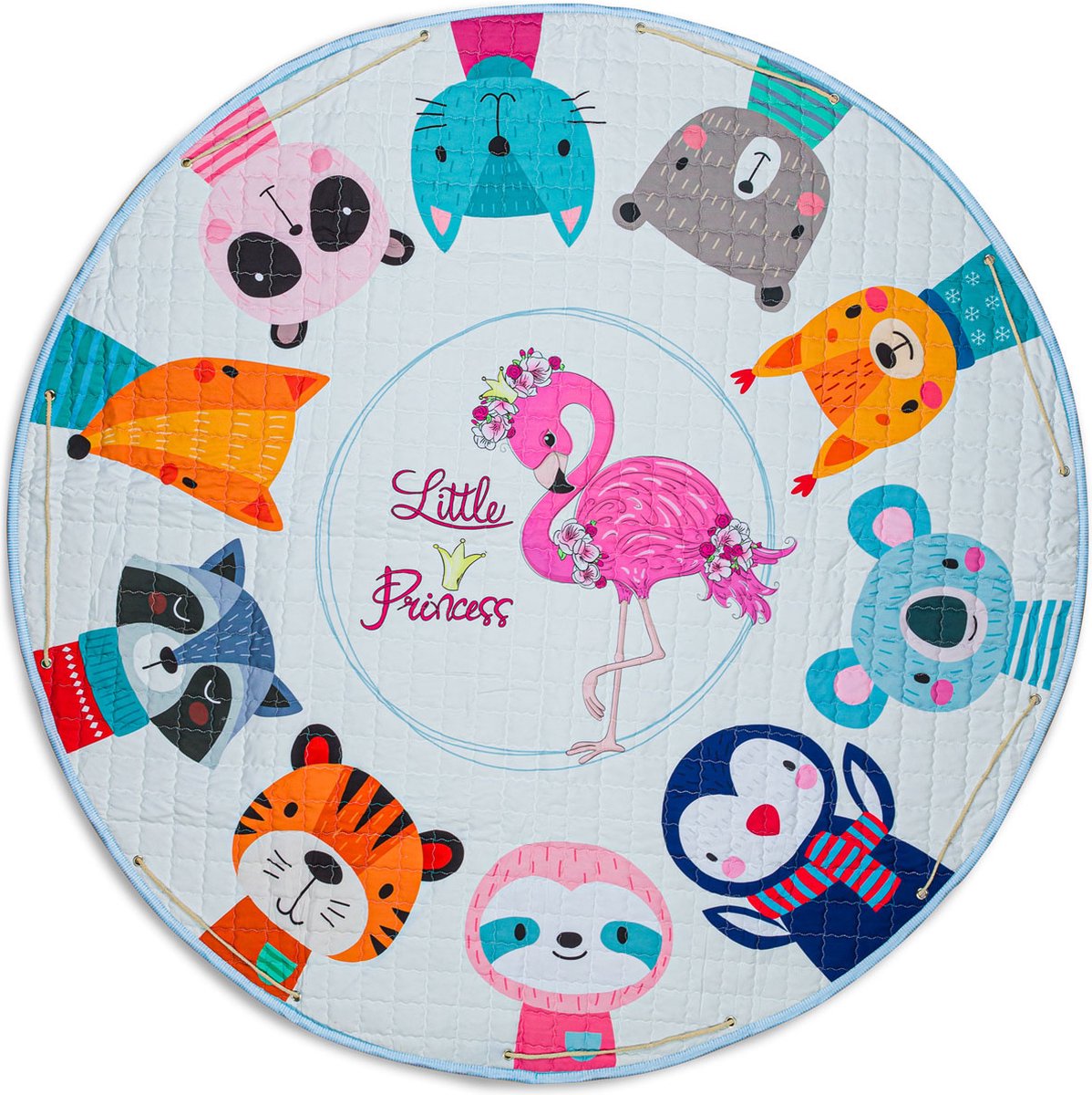Baby cadeau jongen en meisje - Speelmat baby - Schattige dieren - kinder Kleurtjes - Vloerkleed - kindertapijt - speelkleed jongens en meisjes - Roze - Wit
