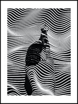 Poster Zwart Wit 40x30 - Abstract - Zebra - Vrouw - Woman