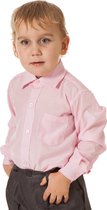 Kinderoverhemd lange mouw roze-122/128