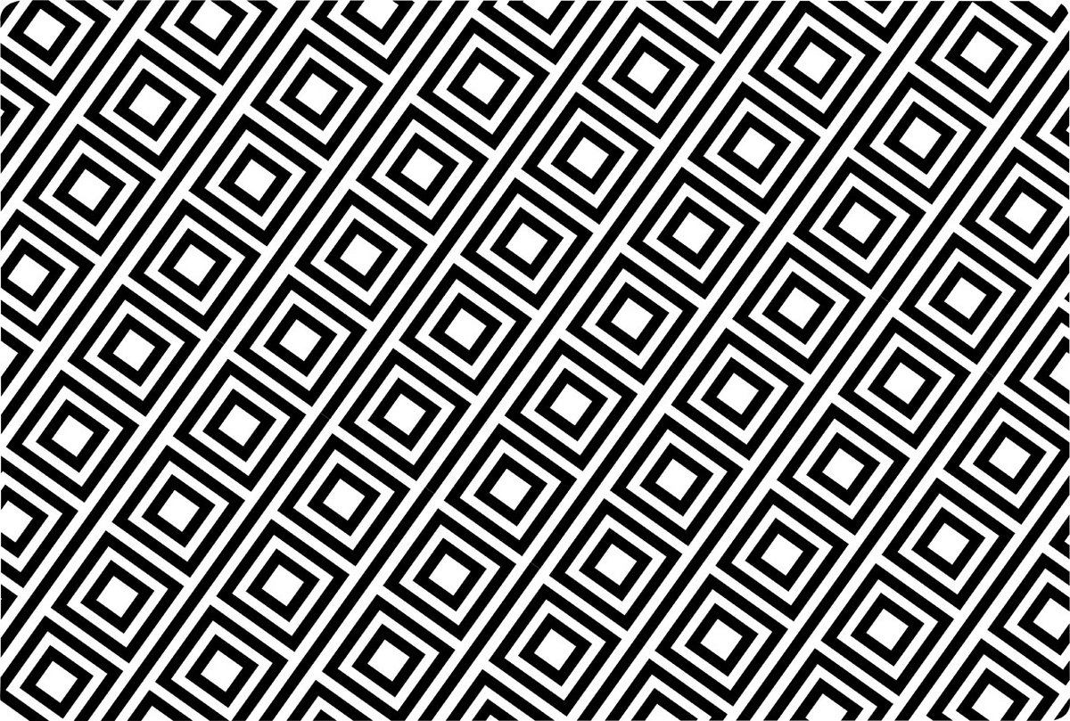 Set van zes placemats Black and White - Anti slip placemat zwart wit