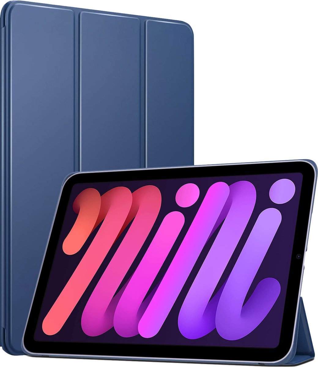 Hoes geschikt voor iPad Mini 6 8.3 Inch 2021 - Trifold Book Case Blauw
