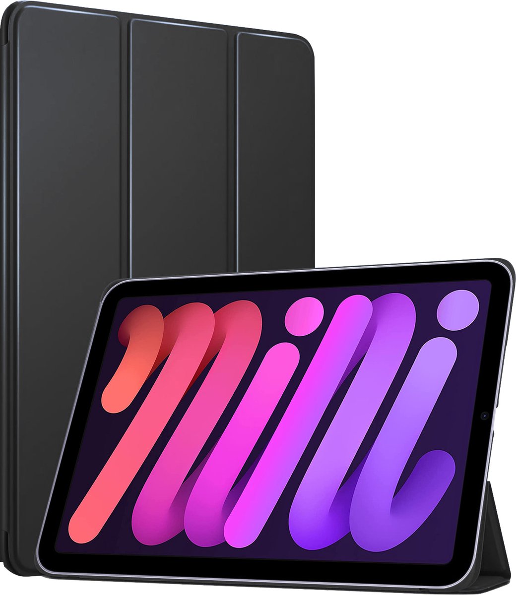 Hoes geschikt voor iPad Mini 6 8.3 Inch 2021 - Trifold Book Case Zwart