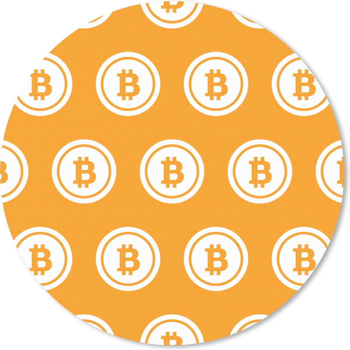 Muismat rond 50x50 cm - Mousepad Vector illustratie bitcoin - Ronde muismatten