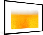 Fotolijst incl. Poster - Close up van een goudkleurig biertje - 120x80 cm - Posterlijst