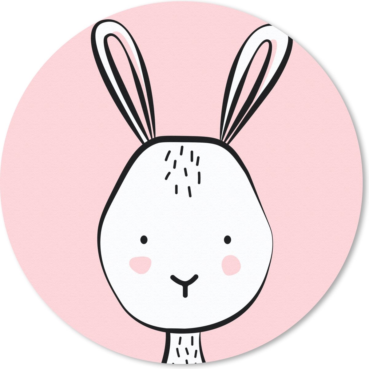Muismat rond 30x30 cm - Mousepad Konijn - Kind - Huisdier - Ronde muismatten
