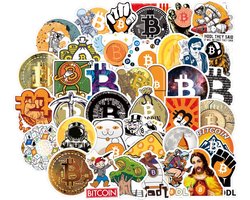 Bitcoin Stickers - 50 Stuks - To the Moon! - Laptopstickers - Laptop Stickers - Crypto  Sticker - HODL