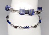 ennovycreations, keizersteen, lapis lazuli, ( BLAUW ), 18 cm ( M ) + 4 cm verlengketting