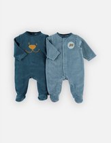 Noukie's -Pyjamaset - 2 stuks - Velour - Groen - Jongens - 6 maan 68