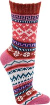 Noors katoenen sokken – geel / rood – 90% katoen – maat 39/42
