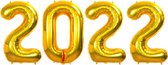 Folie Ballon Cijfer 2022 Oud En Nieuw Feest Versiering Happy New Year Ballonnen Decoratie Goud 70Cm Met Rietje
