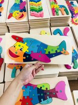 Houten Kinderpuzzel Vliegtuig/3D Puzzel/12 Stukjes/Educatief Speelgoed/Hout Milieu/Jigsaw Puzzle