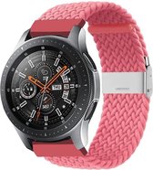 Smartwatch bandje - Geschikt voor Samsung Galaxy Watch 3 41mm, Active 2, 20mm horlogebandje - Nylon stof - Fungus - Loop - Roze