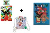 Bing Bunny dekbedovertrek 140x200cm + Bing fleecedeken & cadeau tas