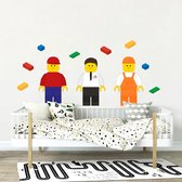 Sticker Muursticker Poupées Lego avec Blocs | Décoration murale | Chambre à coucher | Chambre des enfants | Chambre de bébé | Fille | Garçon | Décoration Autocollant