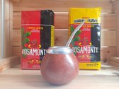 Yerba mate Starterspakket - Rosamonte met Kalebas voor Yerba Mate en Bombilla + extra bombilla