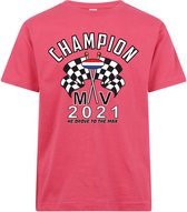 Kids T-shirt roze Champion MV 2021 | race supporter fan shirt | Formule 1 fan kleding | Max Verstappen / Red Bull racing supporter | wereldkampioen / kampioen | racing souvenir | maat 116