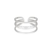 Ring Layers Zilver - Ring met lagen - One size ring - ring
