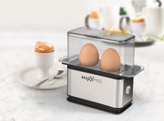 MAXXMEE Egg Cooker Compact – eierkoker – geschikt voor 2 eieren –  elektrisch – RVS | bol.com