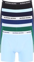 Björn Borg boxershorts Essential  (5-pack) - heren boxers normale lengte - zwart - blauw - groen - lichtblauw en blauw -  Maat: L