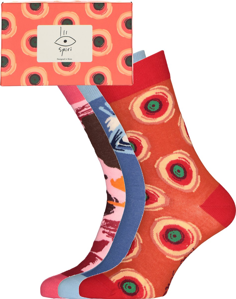 Spiri Ibiza Socks The All Seeing Eye Gift Box - unisex sokken (3-pack) - Maat: 36-40