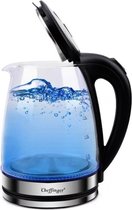 Luxe Cheffinger waterkoker met LED verlichting - Glazen waterkoker - RVS - 2.3 liter - Met LED verlichting - Cadeau
