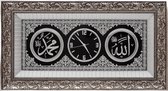 Klok met Allah & Mohammed Zwart / Zilver
