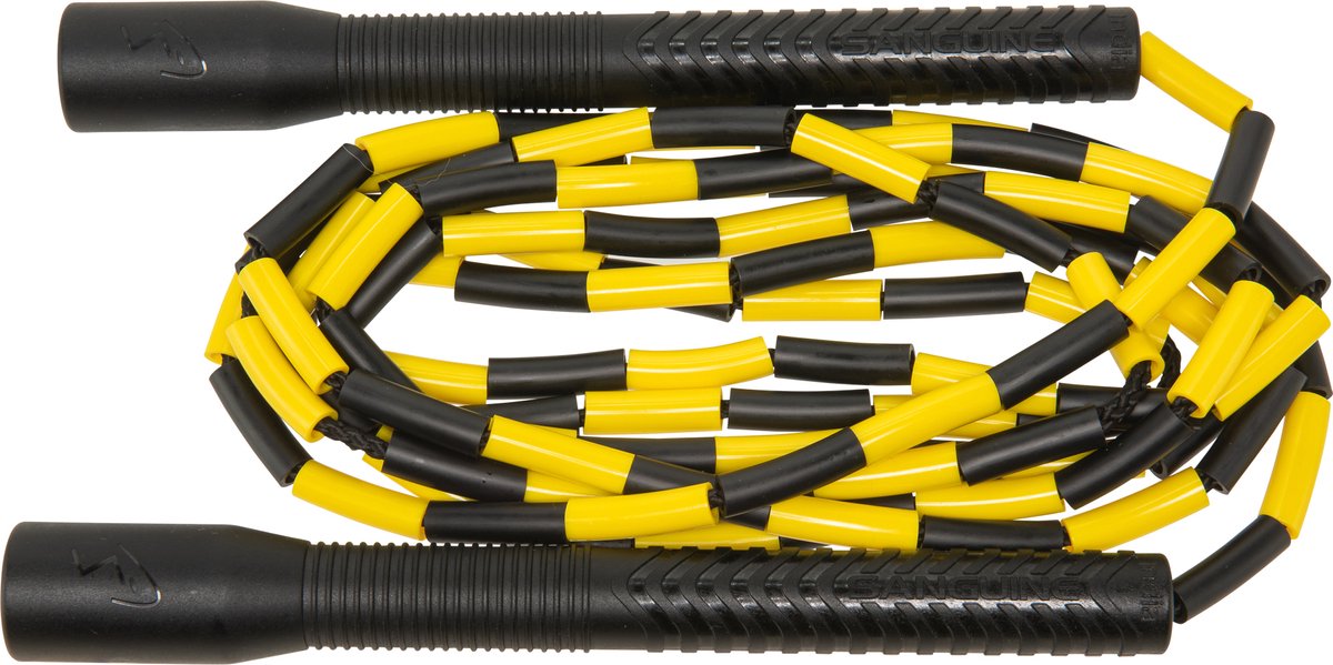 Sanguine LX Champion Freestyle Soft Beaded Rope - springtouw - 305cm (10ft) - black-yellow - Long handle