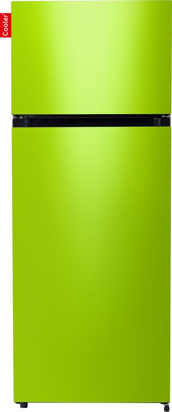 COOLER MEDIUM-ALGRE Combi Top Koelkast, F, 164+41l, Light Green Gloss All Sides