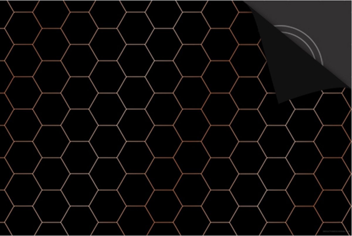 Inductie Beschermer Hexagon Koper print Exclusief 78x52 cm